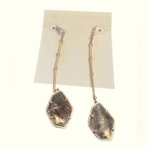AUTHENTIC Kendra Scott Charmian Drop Earrings In Sable Mica